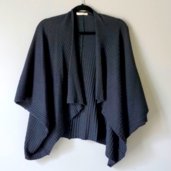 ANTHRO Pure+Good Open Front Sweater Grey - Picture 4 of 8
